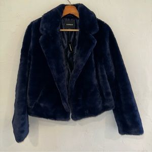 Express blue fur coat